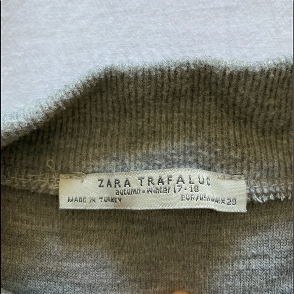 Zara Grey Mock neck short sleeve ribbed sweater tee - Picture 2 of 3